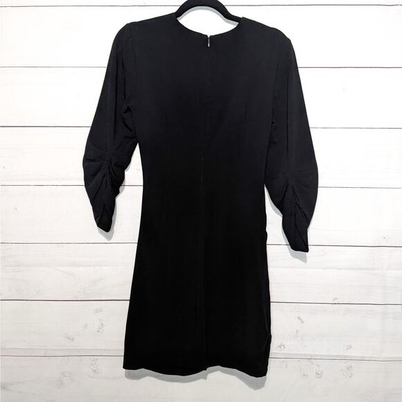 Cinq a Sept Natalia Gathered Ruched Mini Party Cocktail Dress Black Women's 4 - Picture 6 of 11